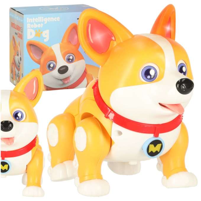 Interactive Corgi dog with glowing ears