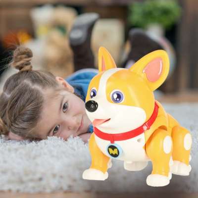 Interactive Corgi dog with glowing ears