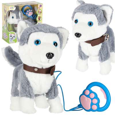 Interactive Puppy on a Leash – Barking Walking and Tail-Wagging Husky