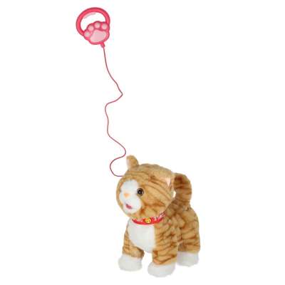 Interactive cat on leash movement sound beige