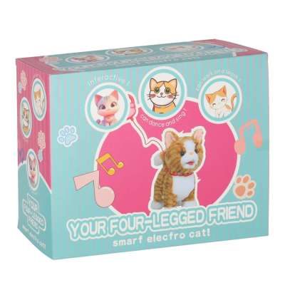 Interactive cat on leash movement sound beige