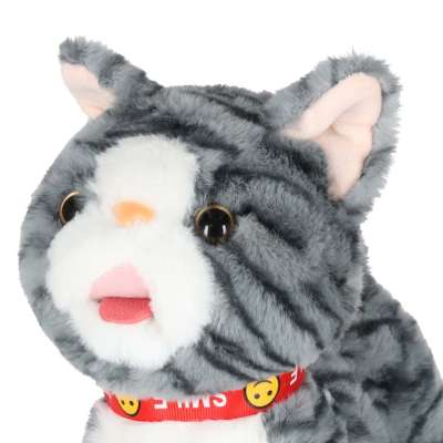 Interactive cat on leash movement sound grey