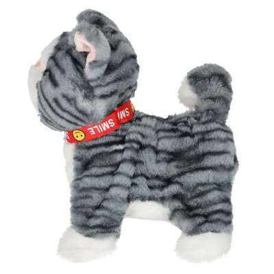Interactive cat on leash movement sound grey