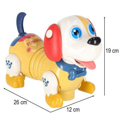 Interactive dog with bone responds to touch