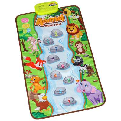 Interactive playing musical educational mat animals