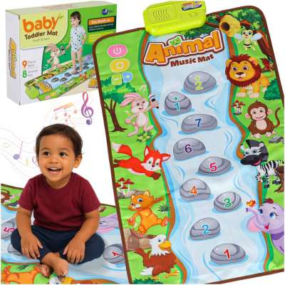 Interactive playing musical educational mat animals