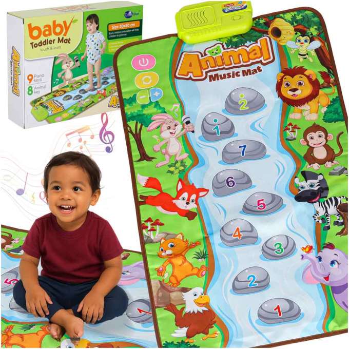 Interactive playing musical educational mat animals