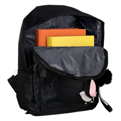 Junior single compartment school backpack black