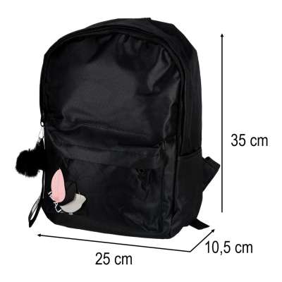 Junior single compartment school backpack black
