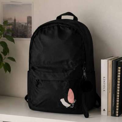 Junior single compartment school backpack black