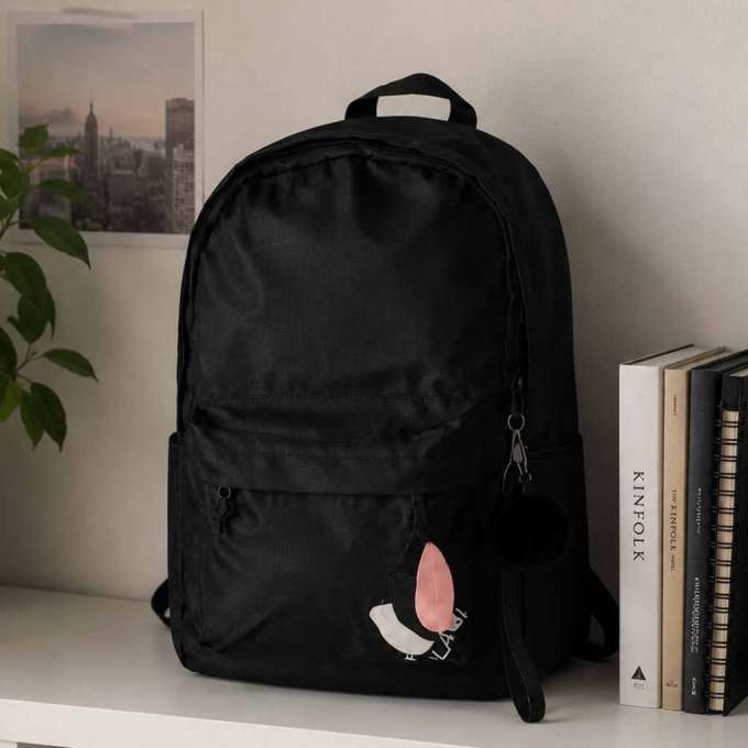 Junior single compartment school backpack black