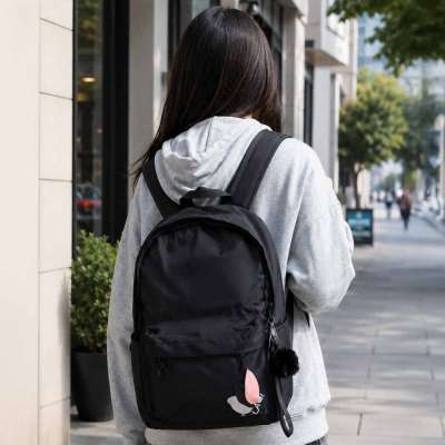 Junior single compartment school backpack black