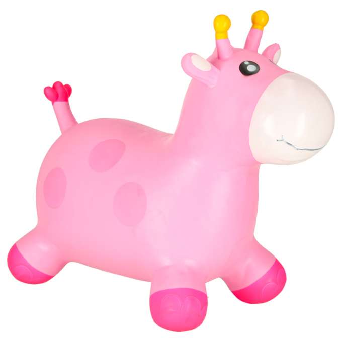 Children's bouncer with a pump pink rubber giraffe