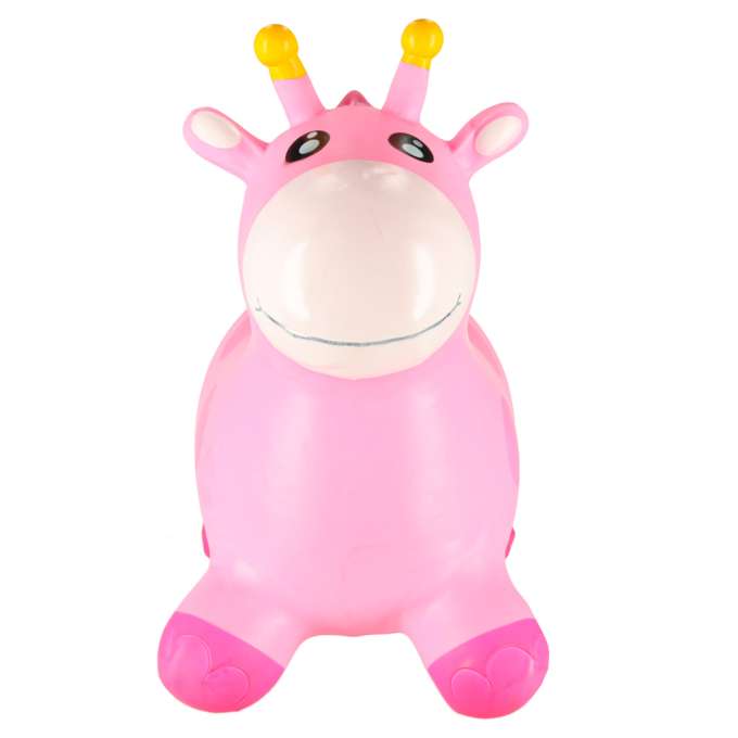 Children's bouncer with a pump pink rubber giraffe