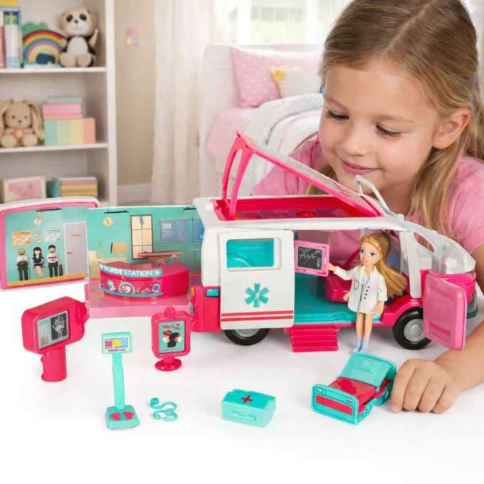Karetka pogotowia ambulans mobilny szpital lalka akcesoria