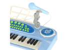 Keyboard dla dzieci pianinko interaktywne organki 37 klawiszy mikrofon statyw niebieskie 11