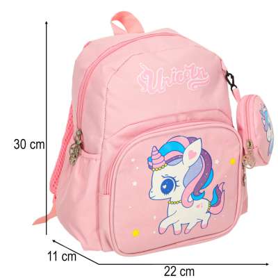 Kindergarten school backpack children's unicorn 30x22x11cm