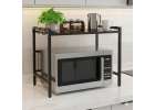 Kitchen shelf over microwave organizer adjustable 6 metal hangers 10