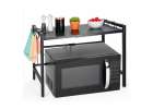 Kitchen shelf over microwave organizer adjustable 6 metal hangers 1