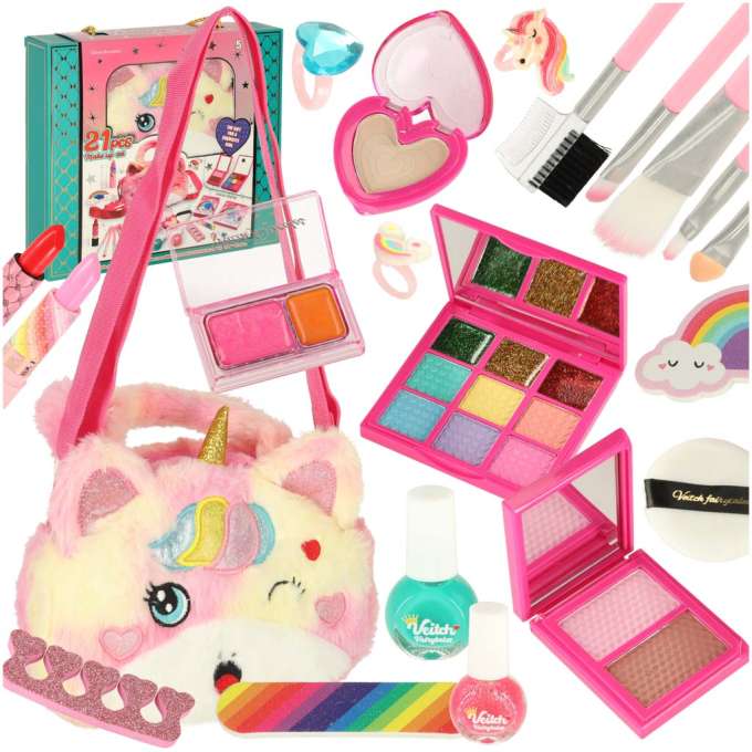Kosmetyki do makijażu make up lakiery torebka zestaw 21 elementów