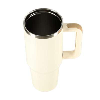 Thermal mug with handle thermos 1200ml cream
