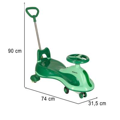 LED Swing FIX S2 gravity scooter ride with handle green max 100kg