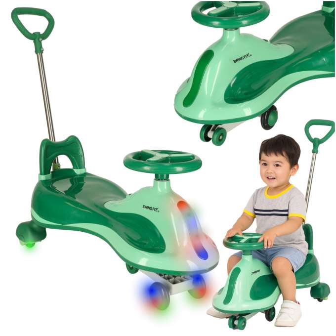 LED Swing FIX S2 gravity scooter ride with handle green max 100kg
