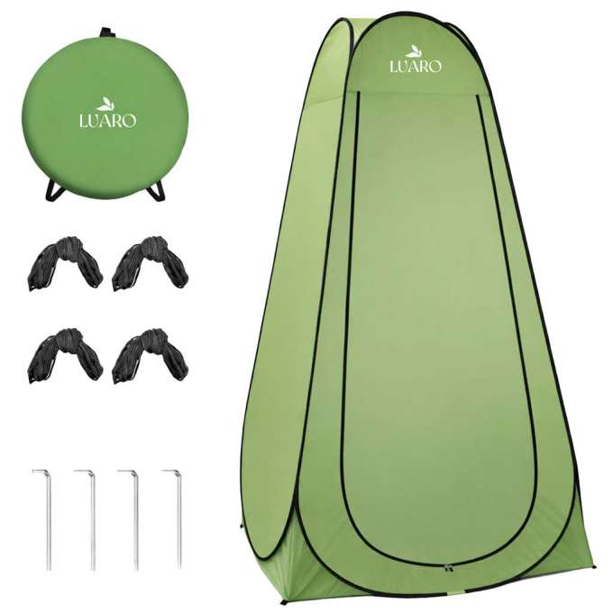 LUARO Self-folding tent for shower changing room tourist toilet green
