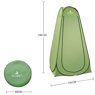 LUARO Self-folding tent for shower changing room tourist toilet green