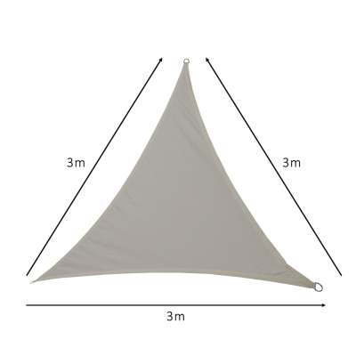 LUARO garden terrace sunshade waterproof 3x3x3m triangle grey
