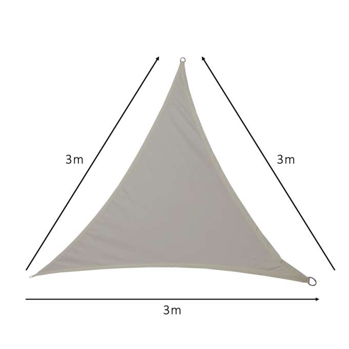 LUARO garden terrace sunshade waterproof 3x3x3m triangle grey