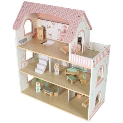 LULILO Peonio 70cm LED pink wooden dollhouse