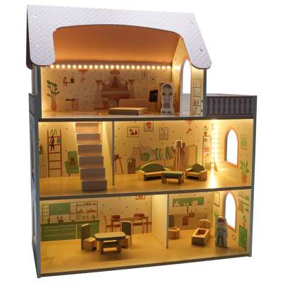 LULILO Peonio 70cm LED pink wooden dollhouse
