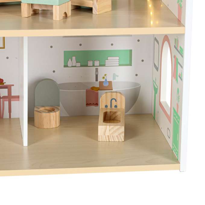LULILO Peonio 70cm LED pink wooden dollhouse