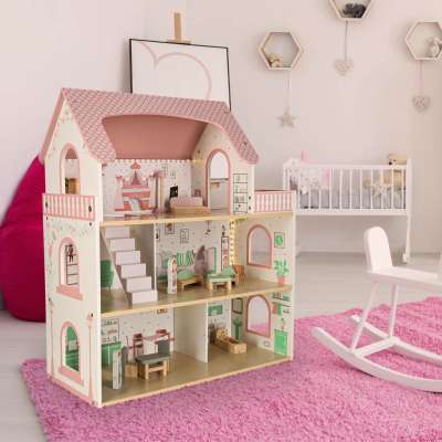 LULILO Peonio 70cm LED pink wooden dollhouse