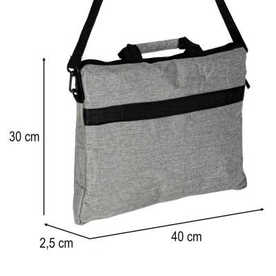 Laptop bag 15.6" briefcase with strap grey