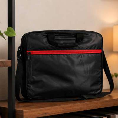 Laptop bag 15.6 inch briefcase shoulder bag with strap unisex black