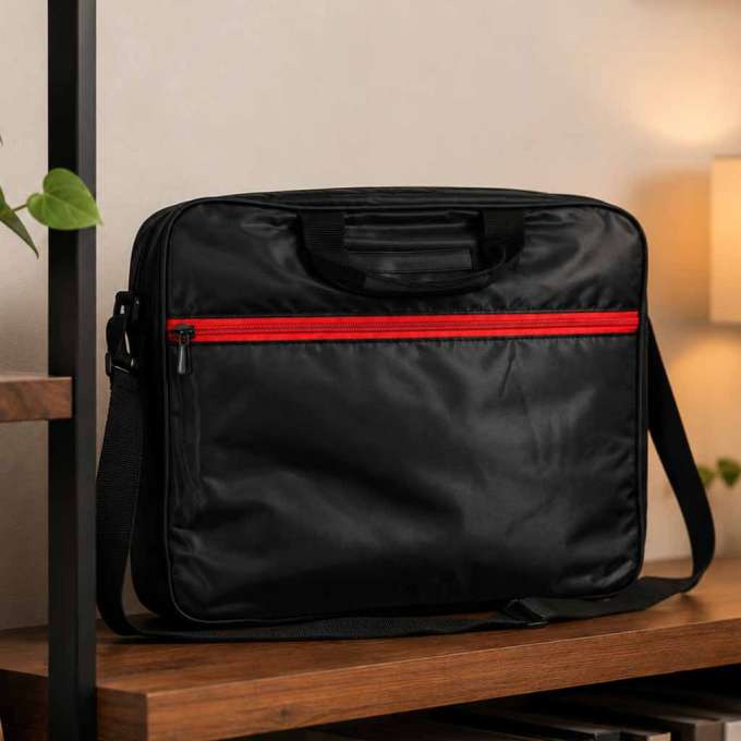 Laptop bag 15.6 inch briefcase shoulder bag with strap unisex black