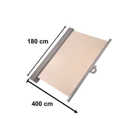 Lateral terrace awning retractable screen 180 beige