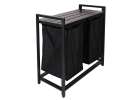 Laundry basket 2 compartments with shelf 76l 6