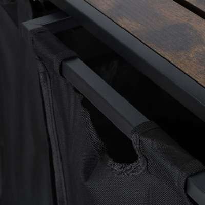 Laundry basket 2 compartments with shelf 76l
