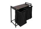 Laundry basket 2 compartments with shelf 76l 14