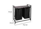 Laundry basket 2 compartments with shelf 76l 3