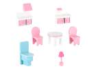 Lulilo Gardeno wooden doll house with garden furniture 70cm pink LED 7