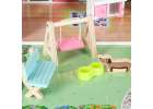 Lulilo Gardeno wooden doll house with garden furniture 70cm pink LED 11