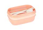 Lunch box śniadaniówka pudełko śniadaniowe z przegródkami dzielone 1900ml morelowe 4