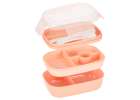 Lunch box śniadaniówka pudełko śniadaniowe z przegródkami dzielone 1900ml morelowe 9