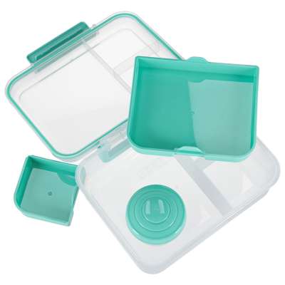 Lunch box śniadaniówka pudełko śniadaniowe z przegródkami dzielone 2200ml miętowe