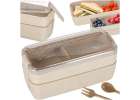 Lunch box śniadaniówka pudełko śniadaniowe z przegródkami dzielone 750ml beżowe 1