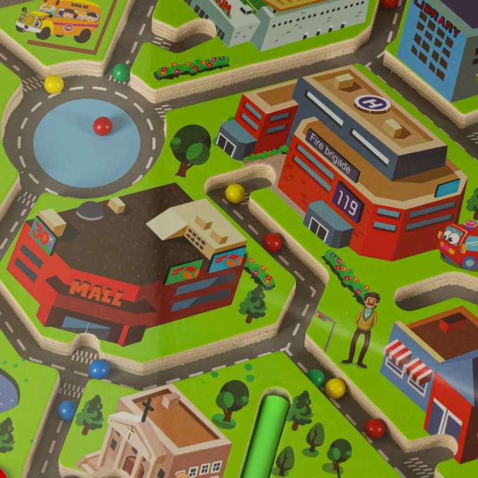 Magnetic game maze balls city